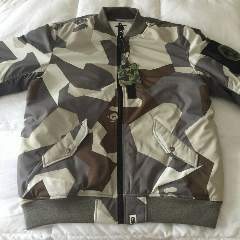 A BATHING APE BAPE MEN'S SPLINTER CAMO LIGHT BOMBER JACKET XL BRAND NEW 2018!!!